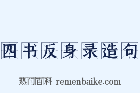 四书反身录造句是什么意思的图片